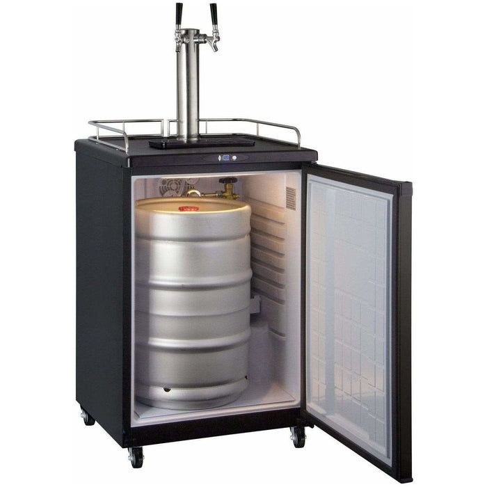 Kegco  24" Wide Dual Tap Black Kegerator Z163B-2