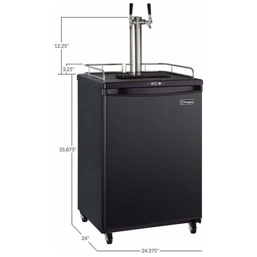 Kegco  24" Wide Dual Tap Black Kegerator Z163B-2