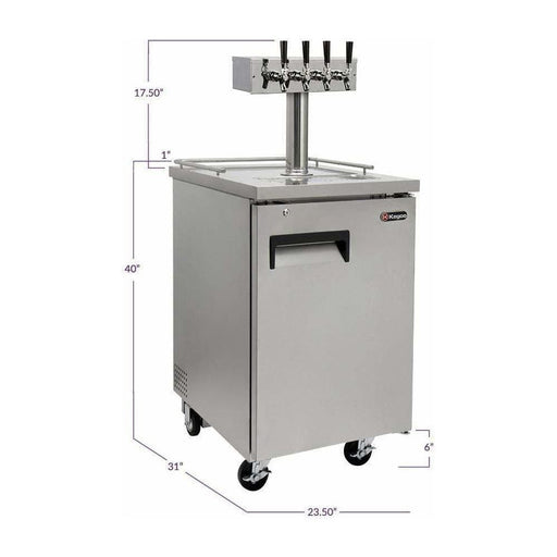 Kegco 24" Wide Four Tap All Stainless Steel Home Brew Kegerator HBK1XS-4