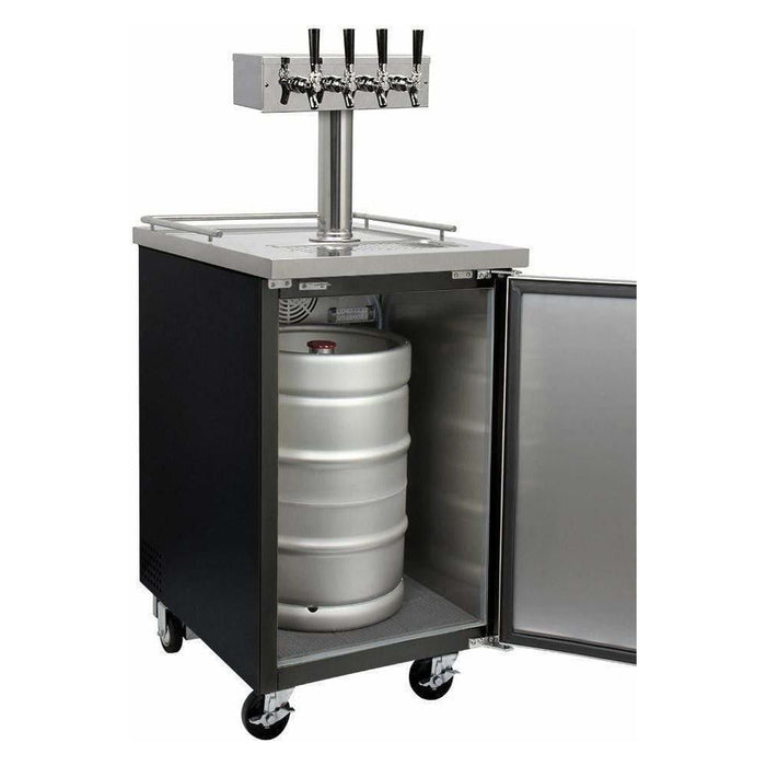 Kegco 24" Wide Four Tap Black Kegerator XCK-1B-4