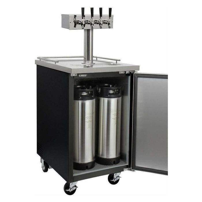 Kegco 24" Wide Four Tap Black Kegerator XCK-1B-4