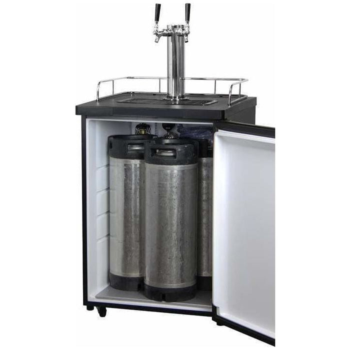 Kegco 24" Wide Kombucha Dual Tap Black Kegerator KOM20B-2