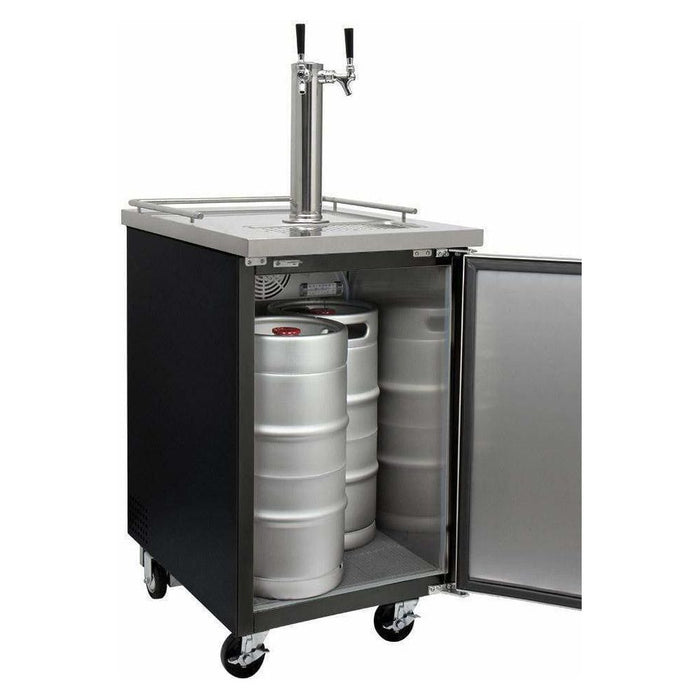 Kegco 24" Wide Kombucha Dual Tap Black Kegerator KOMC1B-2