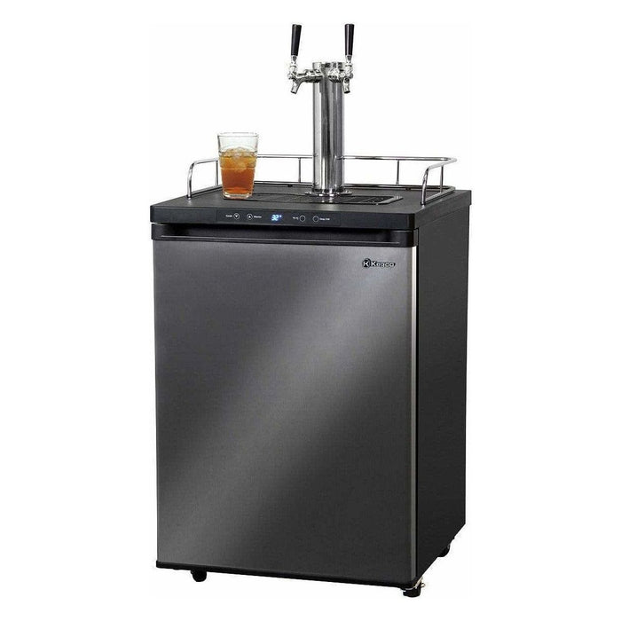 Kegco 24" Wide Kombucha Dual Tap Black Stainless Steel Kegerator KOM30X-2