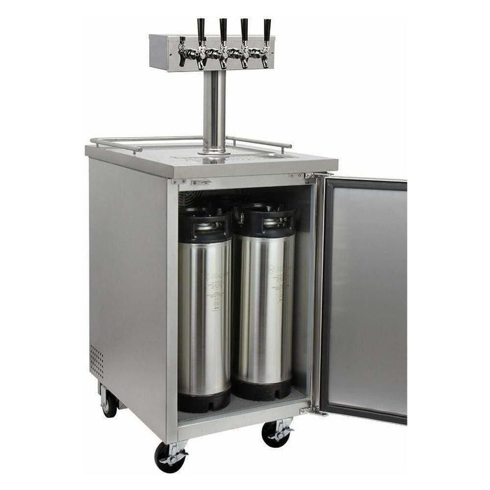 Kegco 24" Wide Kombucha Four Tap All Stainless Steel Kegerator KOMC1S-4