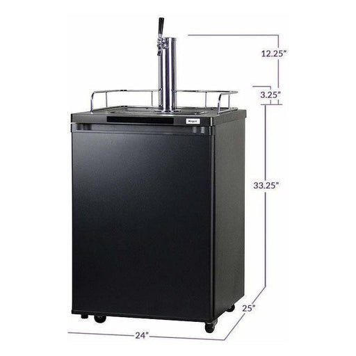 Kegco 24" Wide Kombucha Single Tap Black Kegerator KOM20B-1