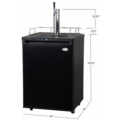 Kegco 24" Wide Kombucha Single Tap Black Kegerator KOM30B-1