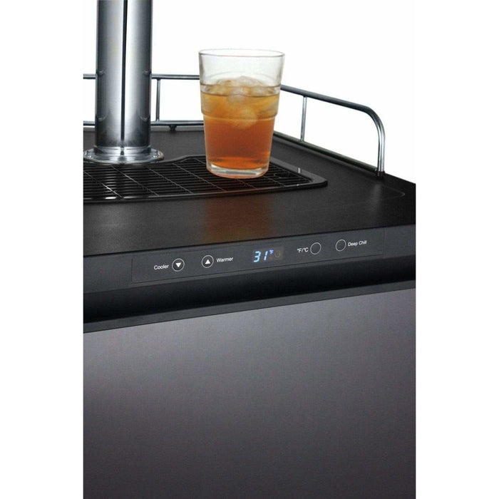 Kegco 24" Wide Kombucha Single Tap Black Stainless Steel Kegerator KOM30X-1