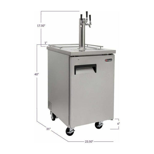 Kegco 24" Wide Kombucha Triple Tap All Stainless Steel Kegerator KOMC1S-3