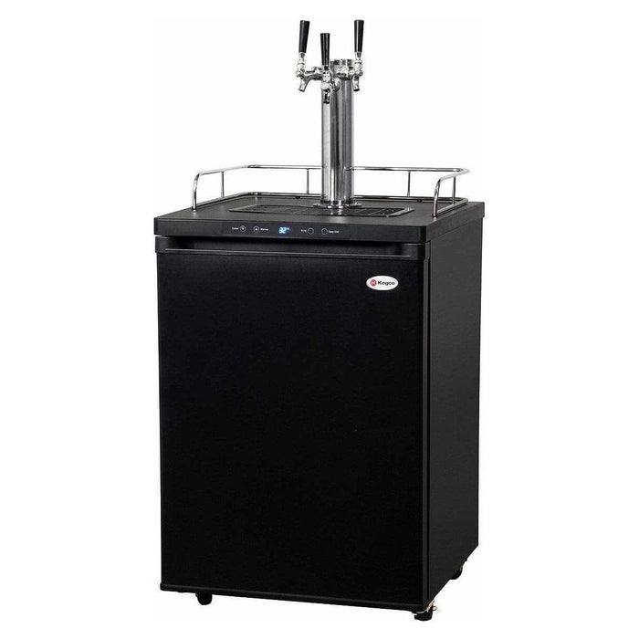 Kegco 24" Wide Kombucha Triple Tap Black Kegerator KOM30B-3