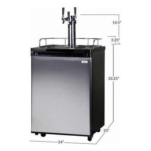 Kegco 24" Wide Kombucha Triple Tap Stainless Steel Kegerator KOM20S-3