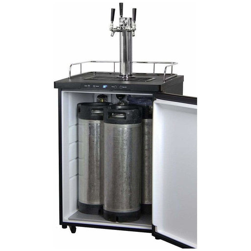 Kegco 24" Wide Kombucha Triple Tap Stainless Steel Kegerator KOM30S-3