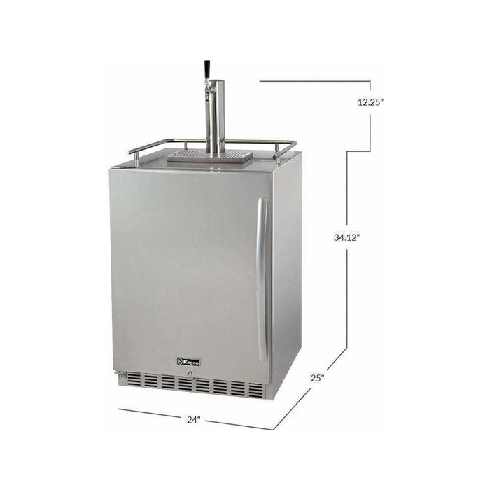 Kegco 24" Wide Single All Stainless Steel Outdoor Built-In Left Hinge with Kit  Kegerator HK38SSU-L-1