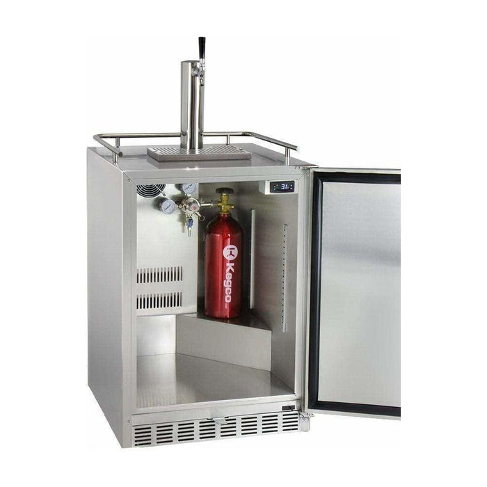 Kegco 24" Wide Single All Stainless Steel Outdoor Built-In Left Hinge with Kit  Kegerator HK38SSU-L-1