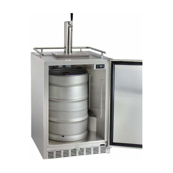 Kegco 24" Wide Single All Stainless Steel Outdoor Built-In Left Hinge with Kit  Kegerator HK38SSU-L-1