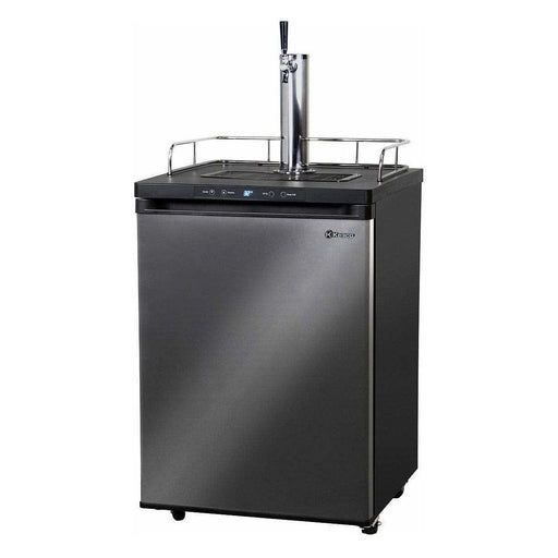 Kegco 24" Wide Single Tap Black Stainless Steel Home Brew Kegerator HBK309X-1