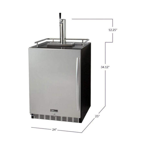 Kegco 24" Wide Single Tap Stainless Steel Built-In Digital Left Hinge with Kit Kegerator HK38BSU-L-1