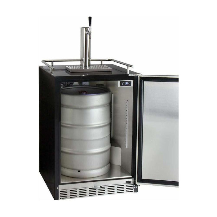 Kegco 24" Wide Single Tap Stainless Steel Built-In Digital Left Hinge with Kit Kegerator HK38BSU-L-1