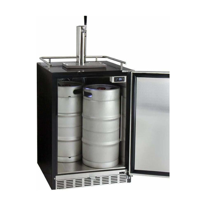 Kegco 24" Wide Single Tap Stainless Steel Built-In Digital Left Hinge with Kit Kegerator HK38BSU-L-1