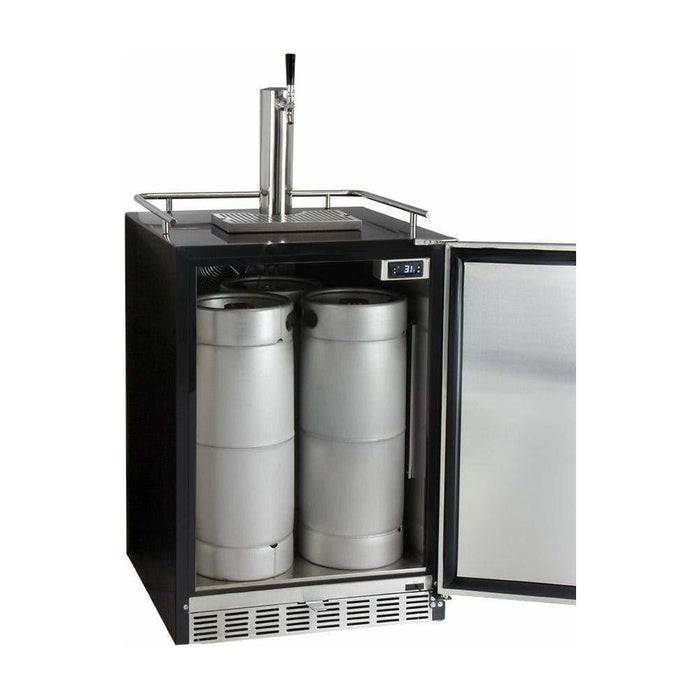 Kegco 24" Wide Single Tap Stainless Steel Built-In Digital Left Hinge with Kit Kegerator HK38BSU-L-1