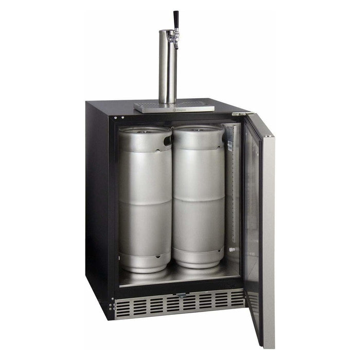 Kegco 24" Wide Single Tap Stainless Steel Built-In Left Hinge ADA with Kit Kegerator HK48BSA-L-1