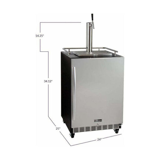 Kegco 24" Wide Single Tap Stainless Steel Built-In Right Hinge Digital with Kit Kegerator HK38BSC-1