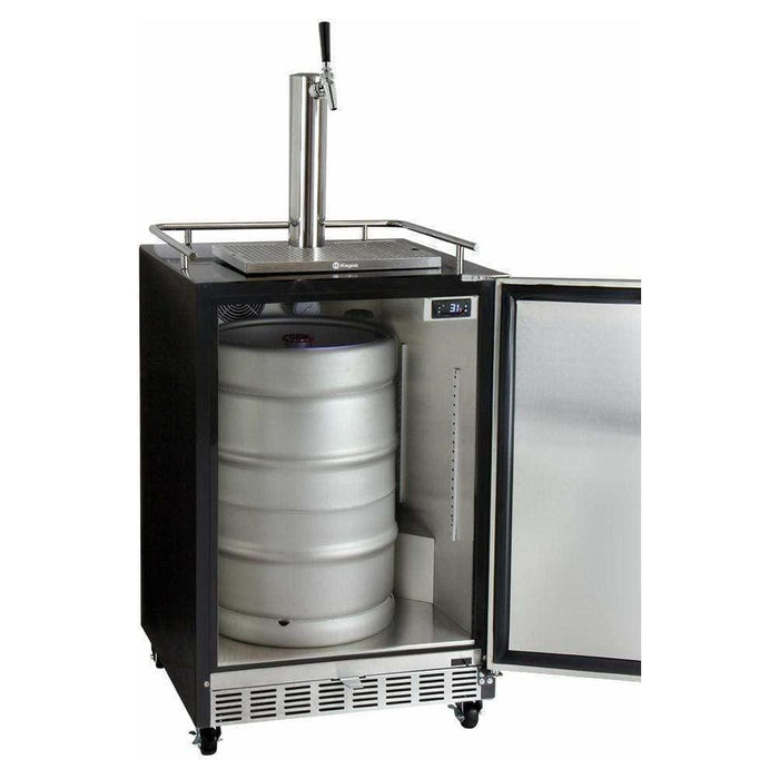 Kegco 24" Wide Single Tap Stainless Steel Built-In Right Hinge Digital with Kit Kegerator HK38BSC-1