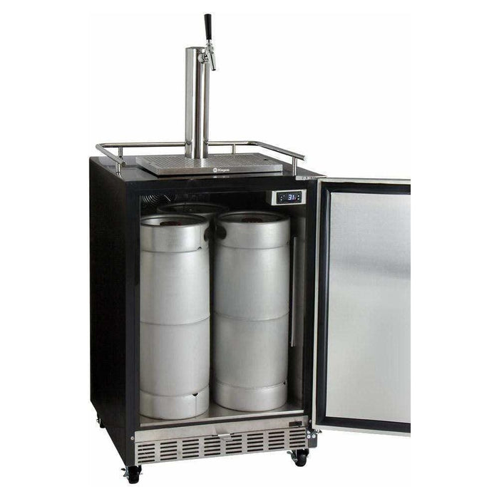 Kegco 24" Wide Single Tap Stainless Steel Built-In Right Hinge Digital with Kit Kegerator HK38BSC-1