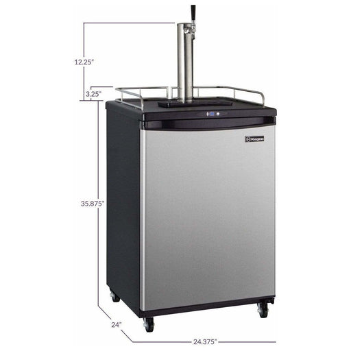 Kegco 24" Wide Single Tap Stainless Steel Kegerator Z163S-1