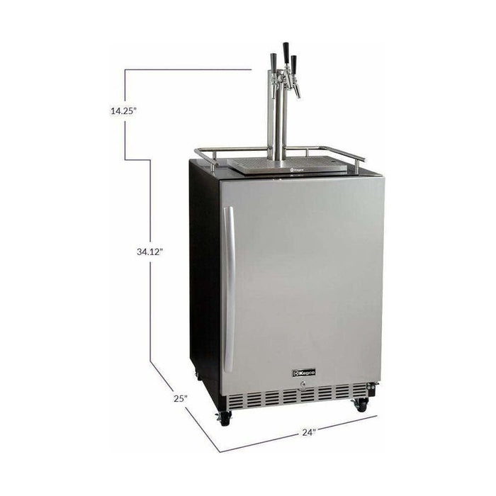 Kegco 24" Wide Triple Tap All Stainless Steel Built-In with Kit Kegerator HK38BSC-3