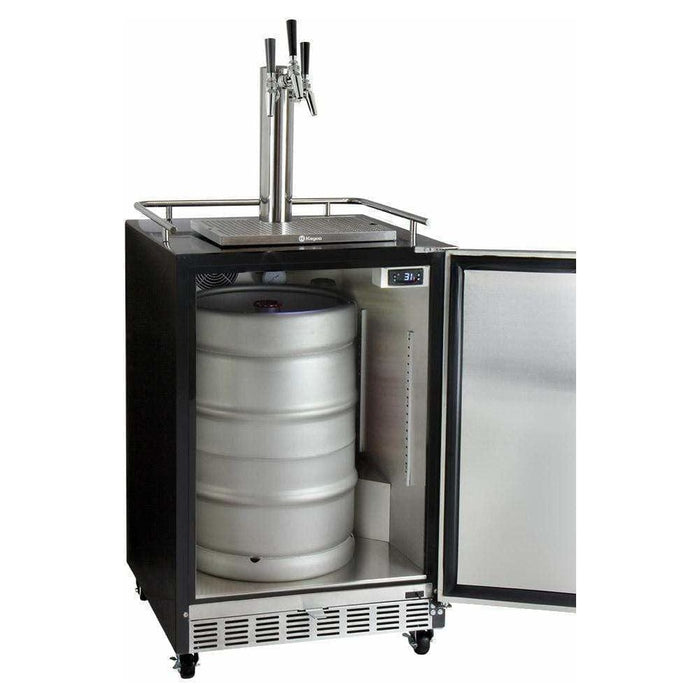 Kegco 24" Wide Triple Tap All Stainless Steel Built-In with Kit Kegerator HK38BSC-3