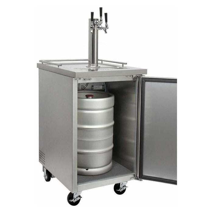 Kegco 24" Wide Triple Tap All Stainless Steel Kegerator XCK-1S-3