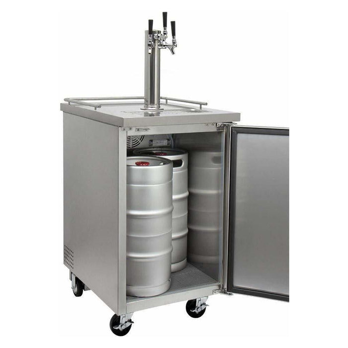 Kegco 24" Wide Triple Tap All Stainless Steel Kegerator XCK-1S-3