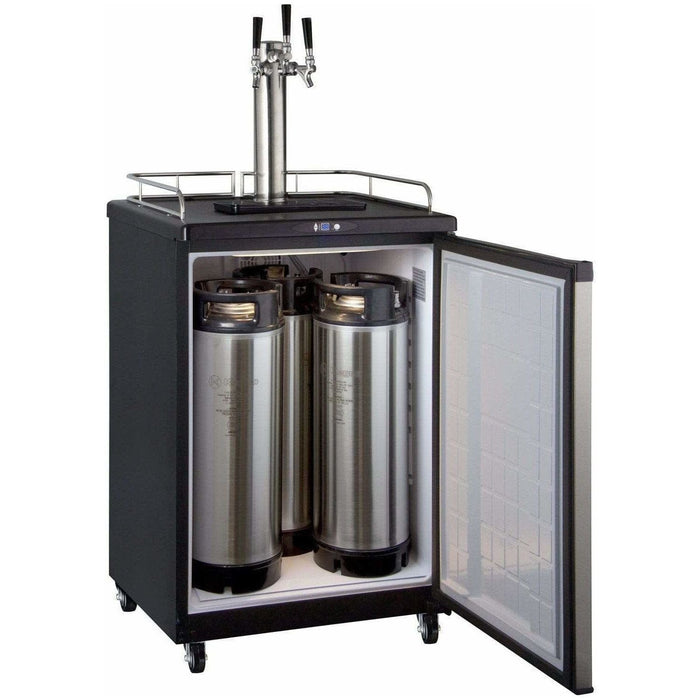 Kegco 24" Wide Triple Tap Stainless Steel Home Brew Kegerator HBK163S-3