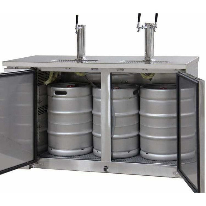 Kegco 61" Wide Triple Tap Stainless Steel Kegerator XCK-2460S