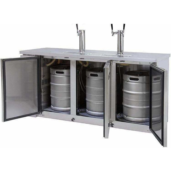 Kegco 72" Wide Triple Tap Stainless Steel Kegerator XCK-2472S