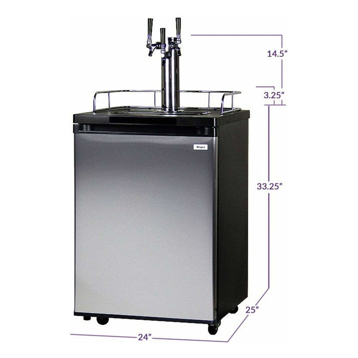 Kegco Home Brew- Black Cabinet and Stainless Steel Door Home Brew Kegerator HBK209S-3K