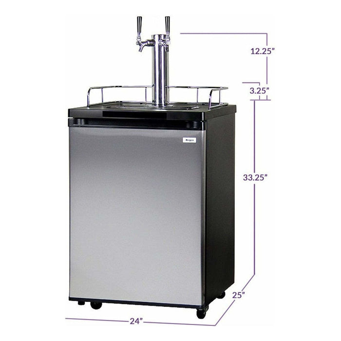 Kegco Home Brew Kegerator-Black Cabinet and Stainless Steel Door Home Brew HBK209S-2K