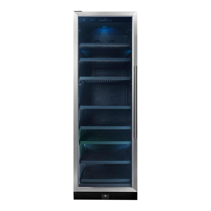 KingsBottle 24" Built-In/Freestanding Large Beverage Refrigerator With Clear Glass Door