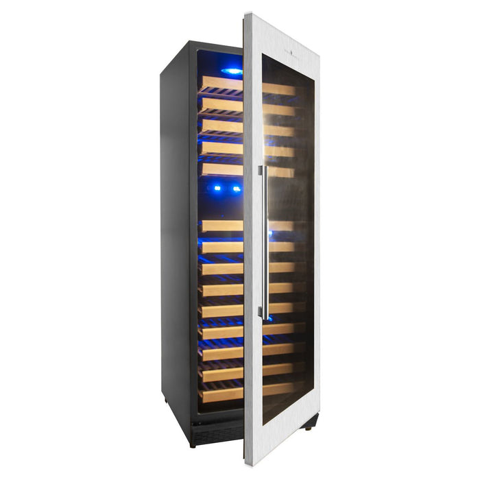 KingsBottle 24" Built-In/Freestanding Wine Cooler With Glass Door and Stainless Steel Trim