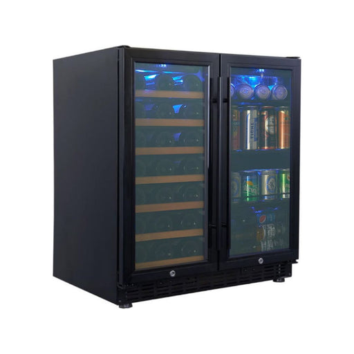 KingsBottle 30" Built-in Under Counter Wine & Beverage Refrigerator with UV Protection and Adjustable Temperature Range KBUSF66BW