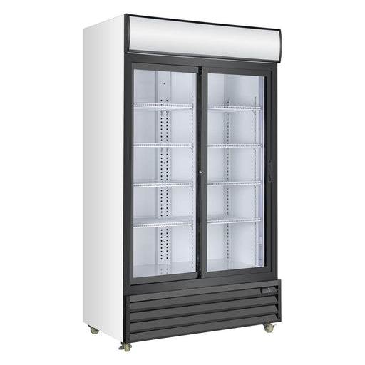 KingsBottle 45" Freestanding Double Sliding Door Beverage Cooler Refrigerator