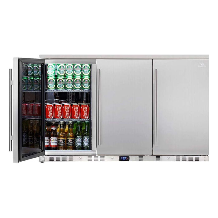 KingsBottle 53 Inch Triple Door Built-in Outdoor Beverage Cooler KBU328ASD