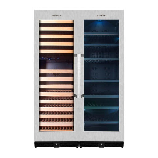 KingsBottle 72" Built-In/Freestanding Triple Zone Beverage and Wine Cooler With Glass Door