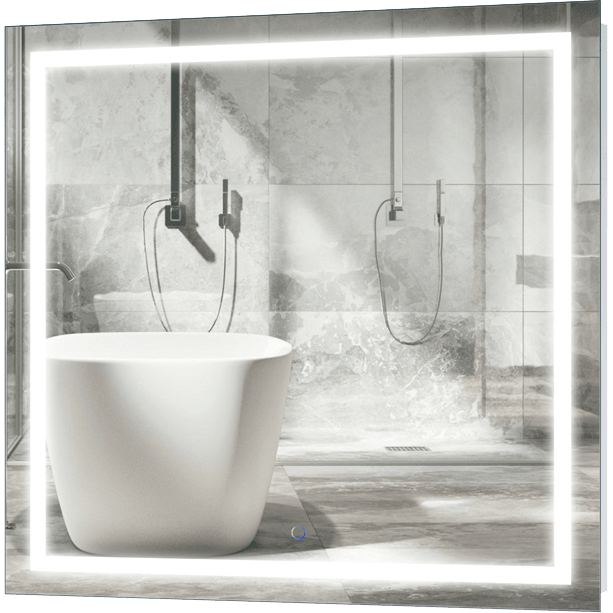 Krugg Icon 36″ X 36″ LED Bathroom Mirror w/ Dimmer & Defogger