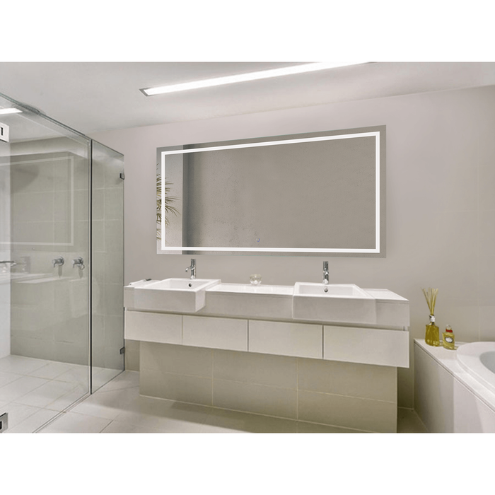 Krugg Icon 66″ X 36″ LED Bathroom Mirror w/ Dimmer & Defogger