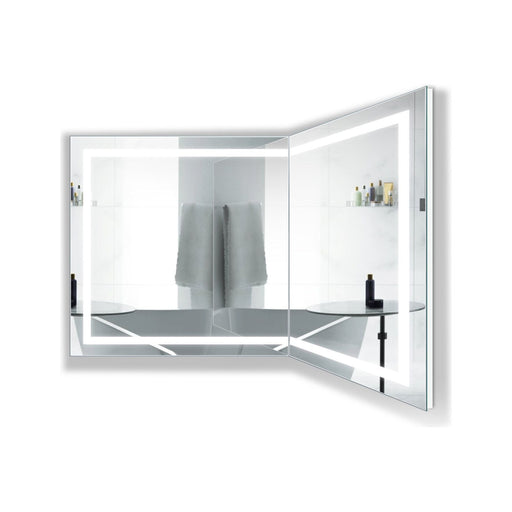 Krugg Mod SM Corned 36D 72″ X 36″ LED Bathroom Mirror w/ Dimmer & Defogger