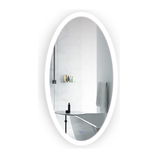 Krugg Sol Oval 24″ x 44″ LED Bathroom Mirror w/ Dimmer & Defogger