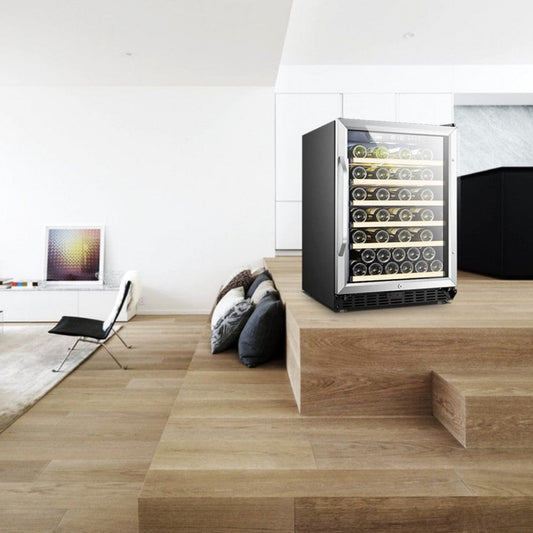 Lanbo 52 Bottles Single Zone Stainless Steel Wine Coolers - LW52S