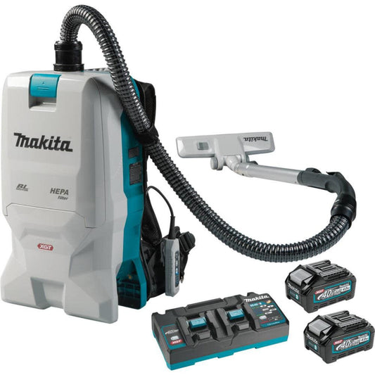 Makita (GCV08PM) 40V MAX XGT 6 Quart HEPA Filter Backpack Dry Vacuum Brushless Cordless Kit - GCV08PM